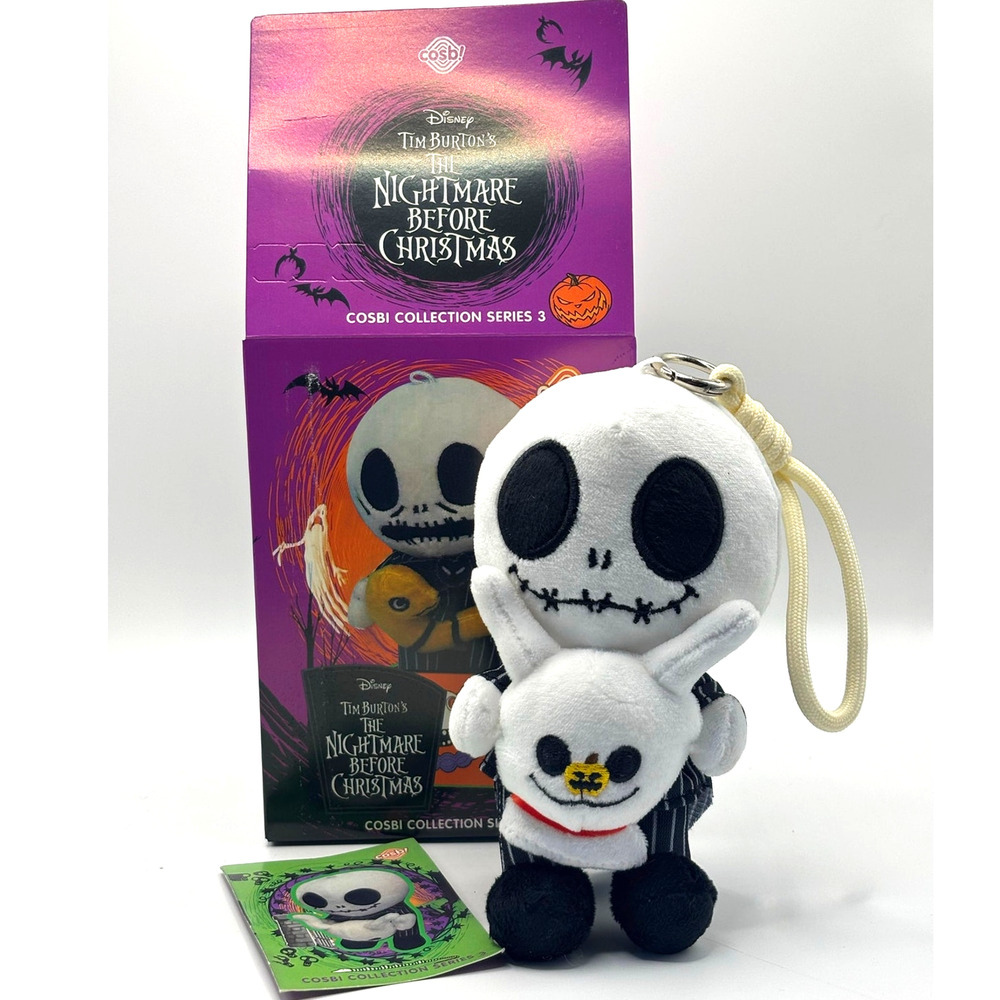 Disney x Cosbi x Nightmare Before Christmas Plush Charm, Jack & Zero, New